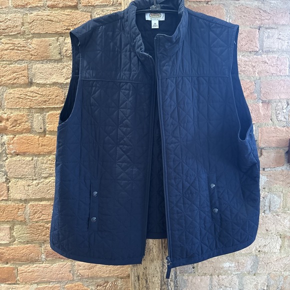 Talbots Jackets & Blazers - Talbots Womens Quilted Puffer Vest Navy Pockets Collar Zip Front 2X